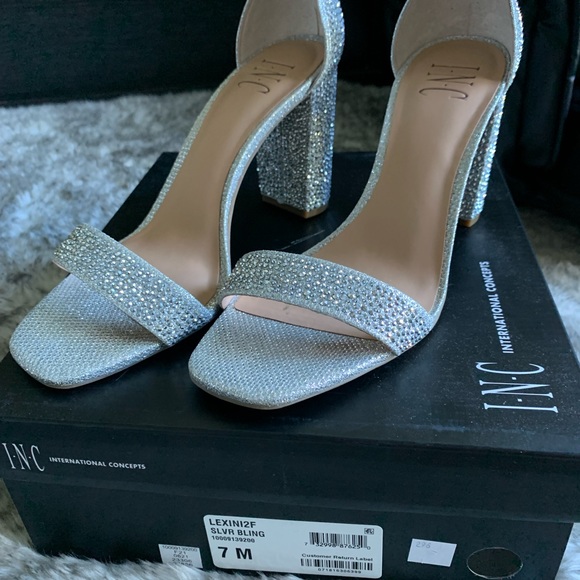 INC Silver Bling Heels - Picture 3 of 10